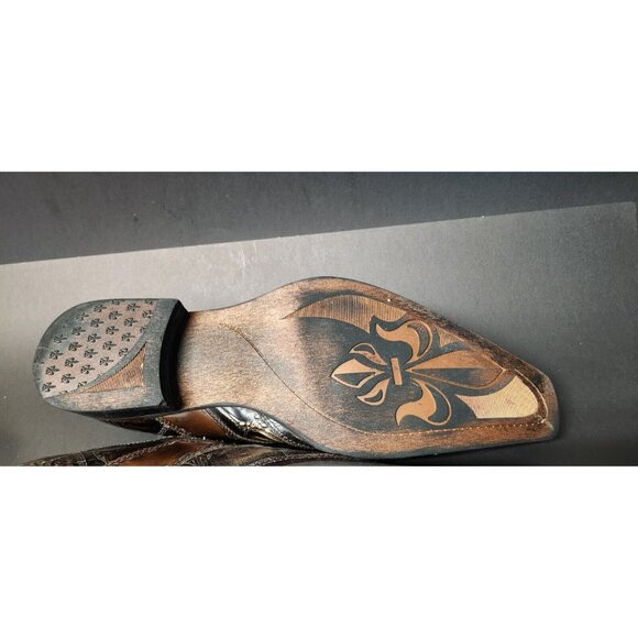 Giorgio Brutini Mens Size 13 M Brown  Leather Square Point Slip on Shoes 178882 - Picture 12 of 14